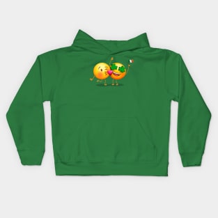 Kiss Me I'm Irish Emojis Kids Hoodie